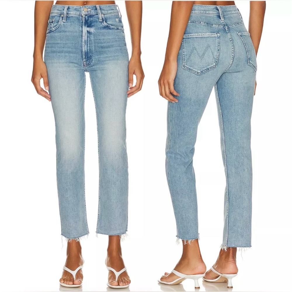 MOTHER Light Blue Ankle & Cropped Jeans